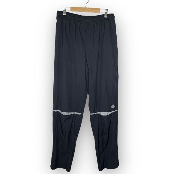 Vintage Adidas Pants Black Windbreaker Track Warm Up Tapered Vented Womens Small - Picture 1 of 12